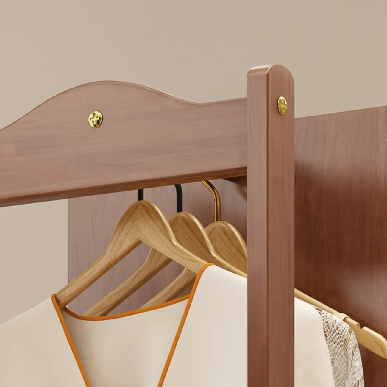 Modern Wooden Hall Tree with Mirror & Storage Image - 10