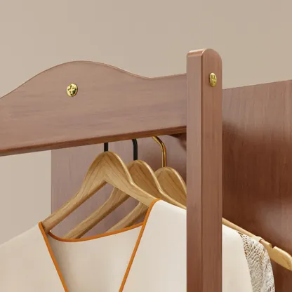 Modern Wooden Hall Tree with Mirror & Storage Image - 10