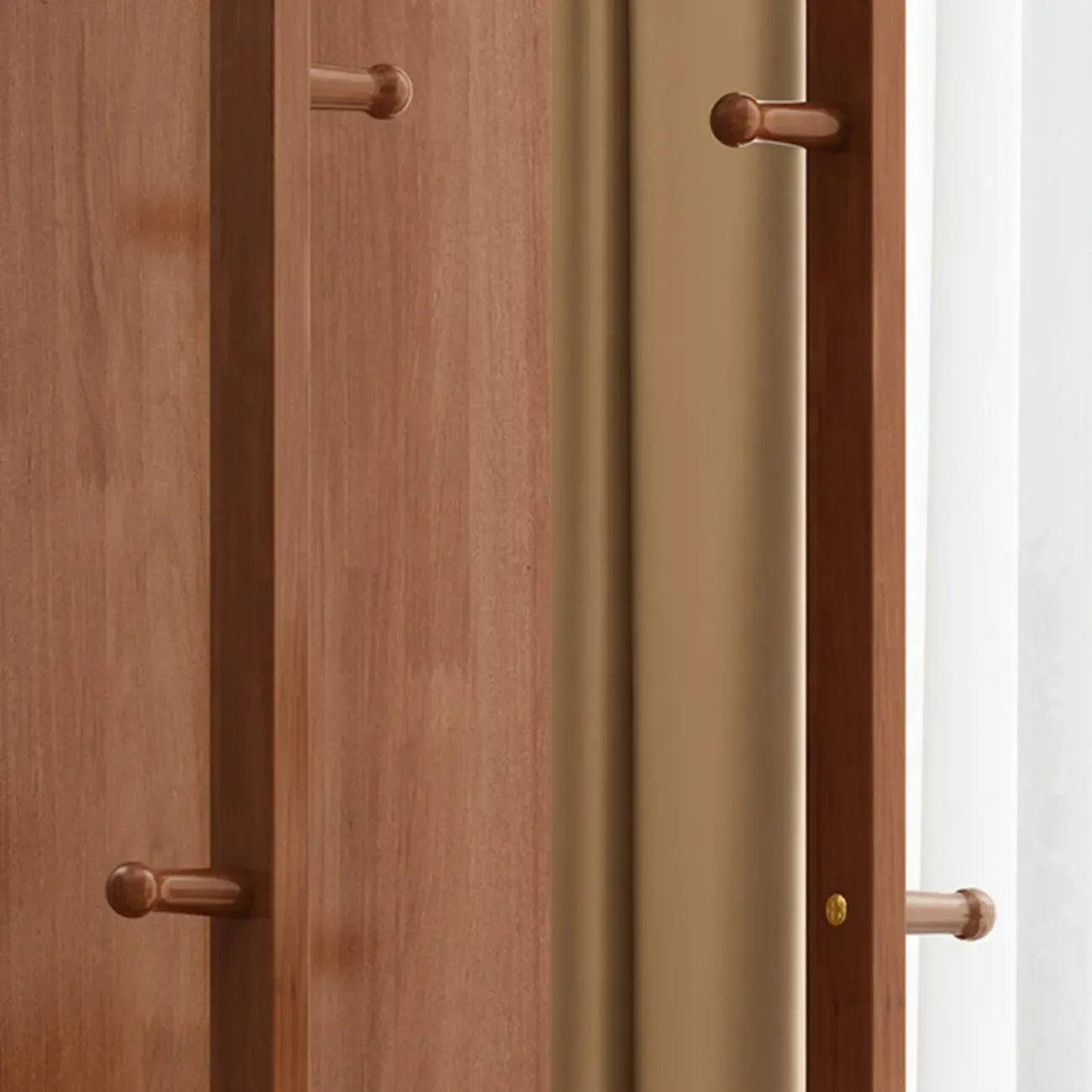 Modern Wooden Hall Tree with Mirror & Storage Image - 12