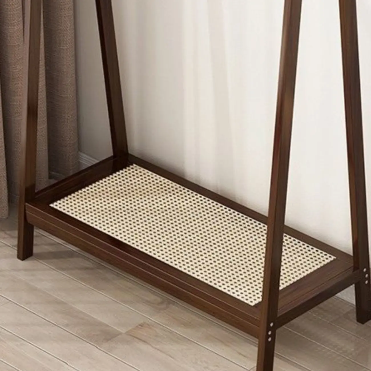 Modern Bamboo Coat Rack with Storage & Shelf Image - 13 | homeyfad