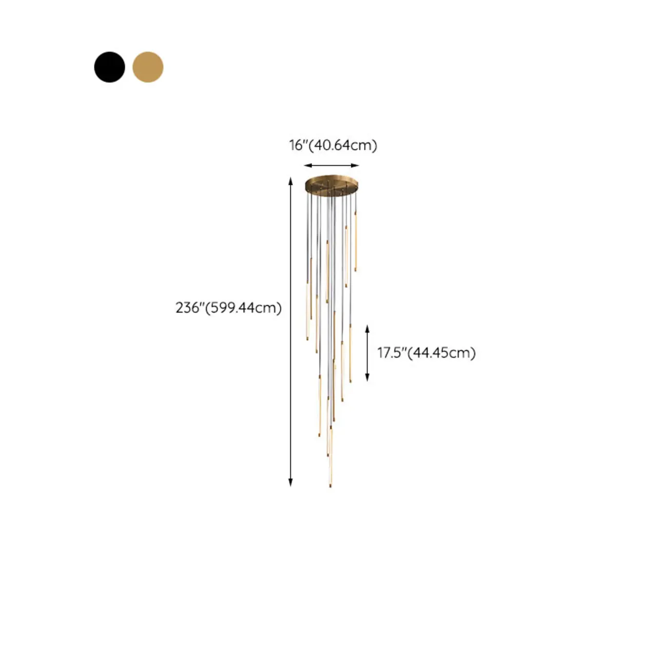 Minimalist Golden Black Cluster Linear Hanging Light for Staircase Image - 24 | homeyfad