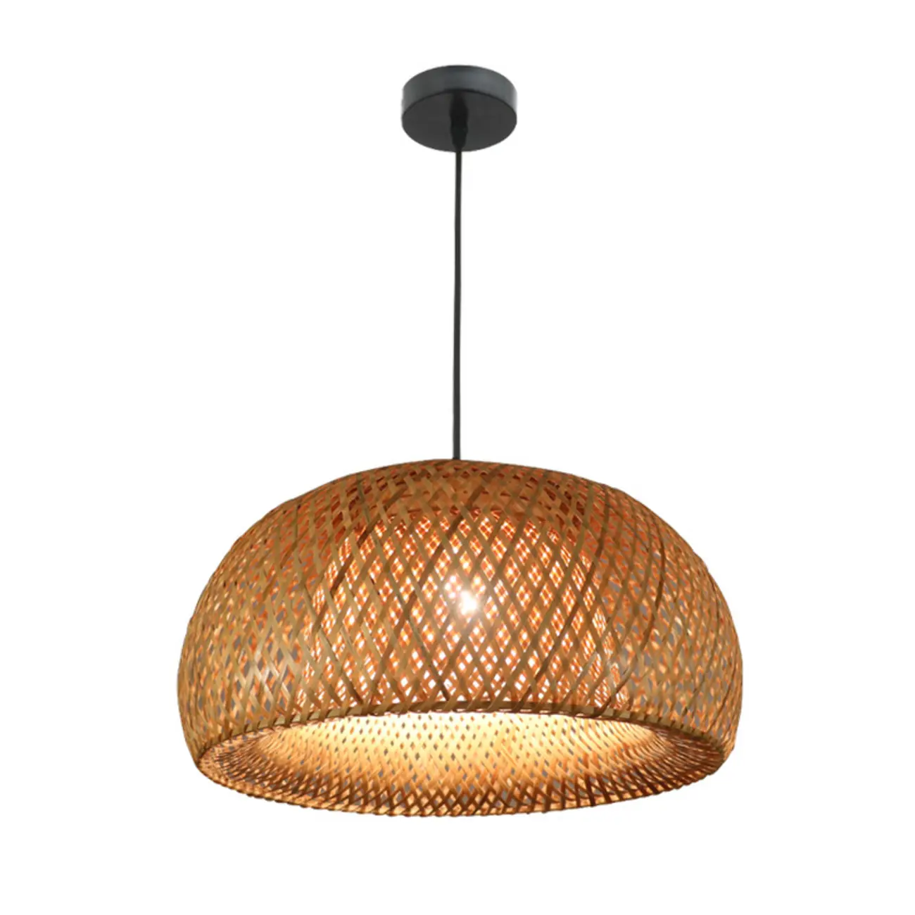 Countryside Rattan Style Cave Shade Pendant Light for Living Room Image - 10 | homeyfad