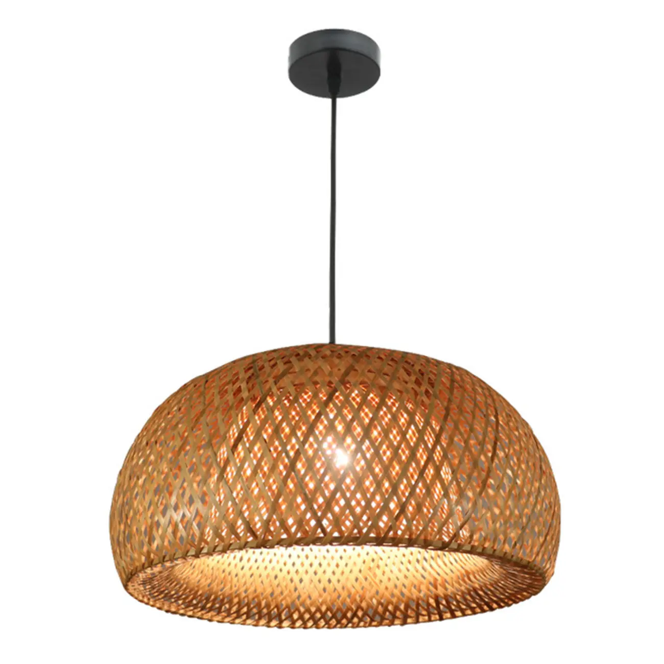 Countryside Rattan Style Cave Shade Pendant Light for Living Room Image - 11 | homeyfad