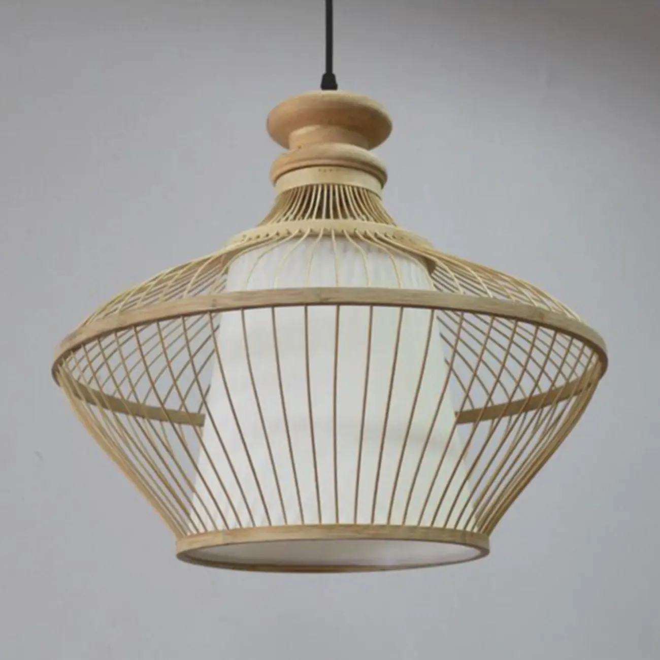Countryside Rattan Style Cave Shade Pendant Light for Living Room Image - 12 | homeyfad