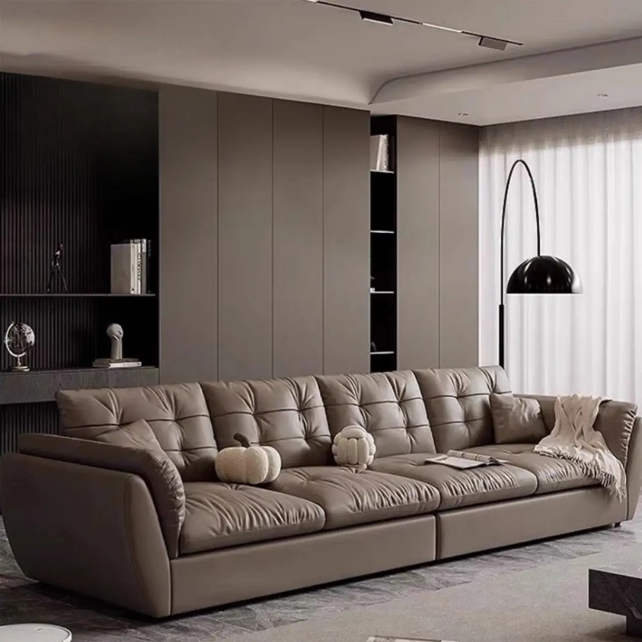 86.5" Upholstered Nappa Loveseat 3 Seater Sofa  Image - 3 | homeyfad