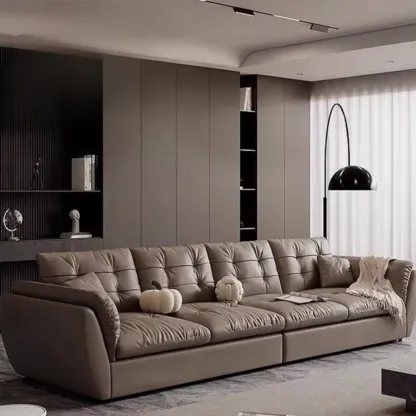 86.5" Upholstered Nappa Loveseat 3 Seater Sofa  Image - 3