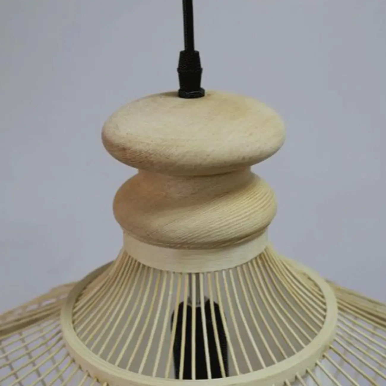 Countryside Rattan Style Cave Shade Pendant Light for Living Room Image - 14