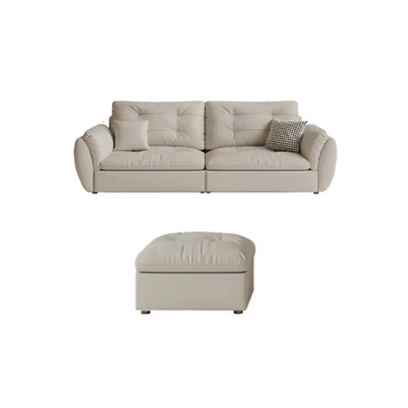 86.5" Upholstered Nappa Loveseat 3 Seater Sofa Image - 6
