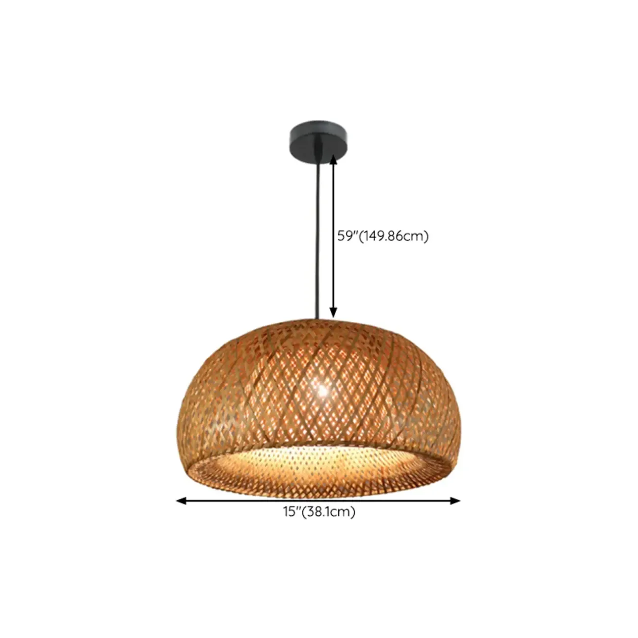 Countryside Rattan Style Cave Shade Pendant Light for Living Room Image - 17
