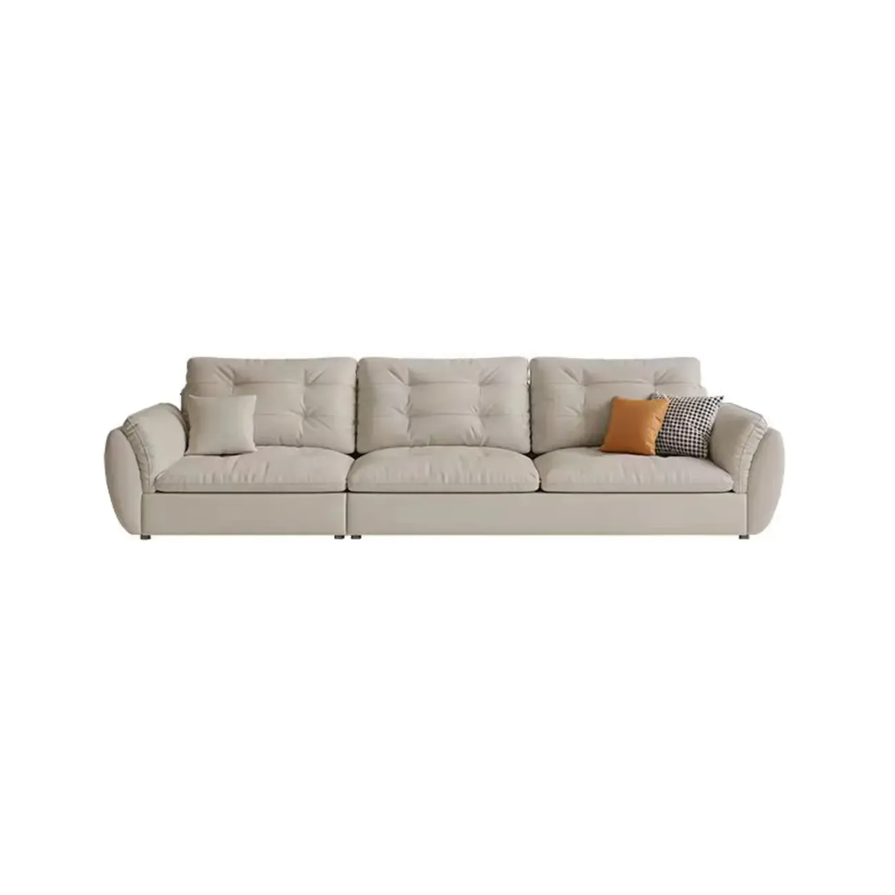 86.5" Upholstered Nappa Loveseat 3 Seater Sofa  Image - 7
