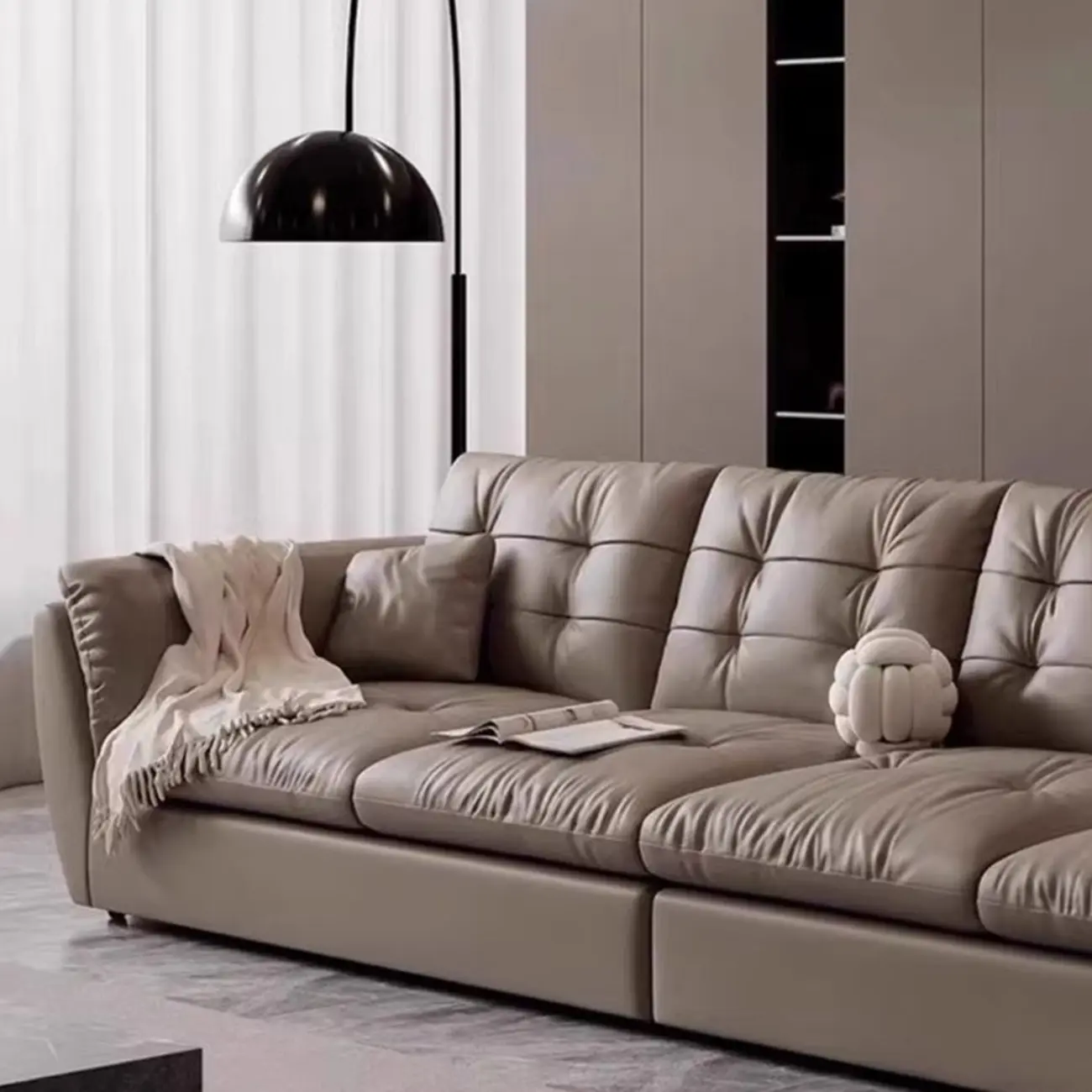 86.5" Upholstered Nappa Loveseat 3 Seater Sofa  Image - 8 | homeyfad