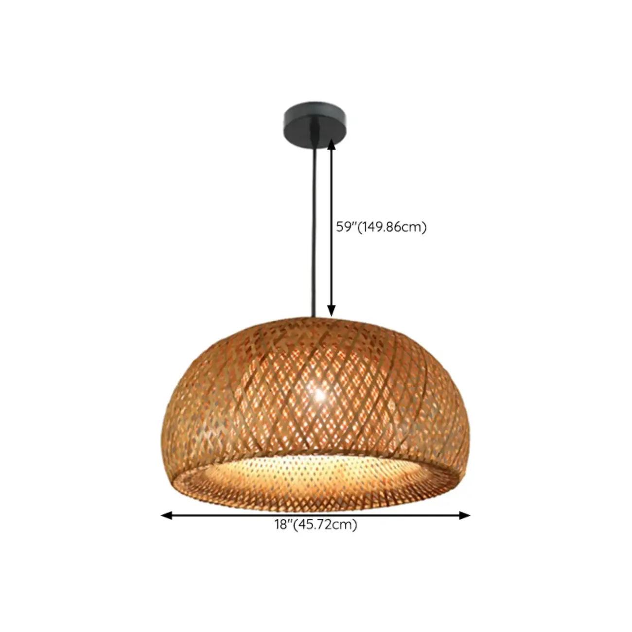Countryside Rattan Style Cave Shade Pendant Light for Living Room Image - 18