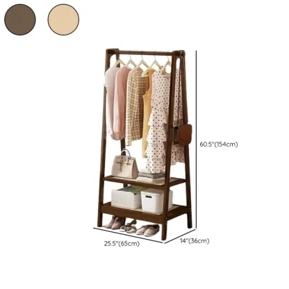 Modern Bamboo Coat Rack with Storage & Shelf Image - 26