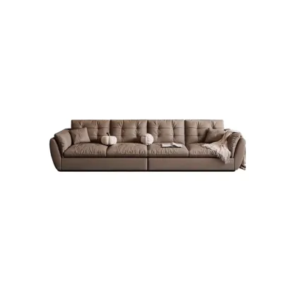 86.5" Upholstered Nappa Loveseat 3 Seater Sofa  Image - 9