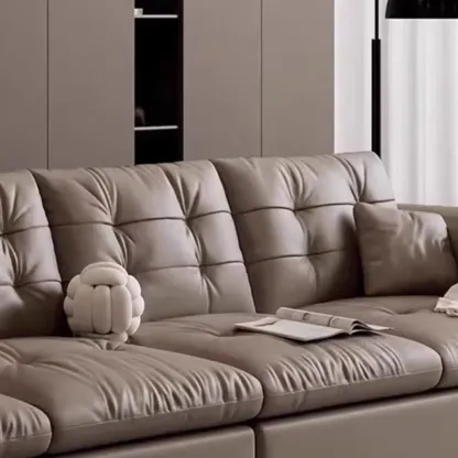 86.5" Upholstered Nappa Loveseat 3 Seater Sofa  Image - 11