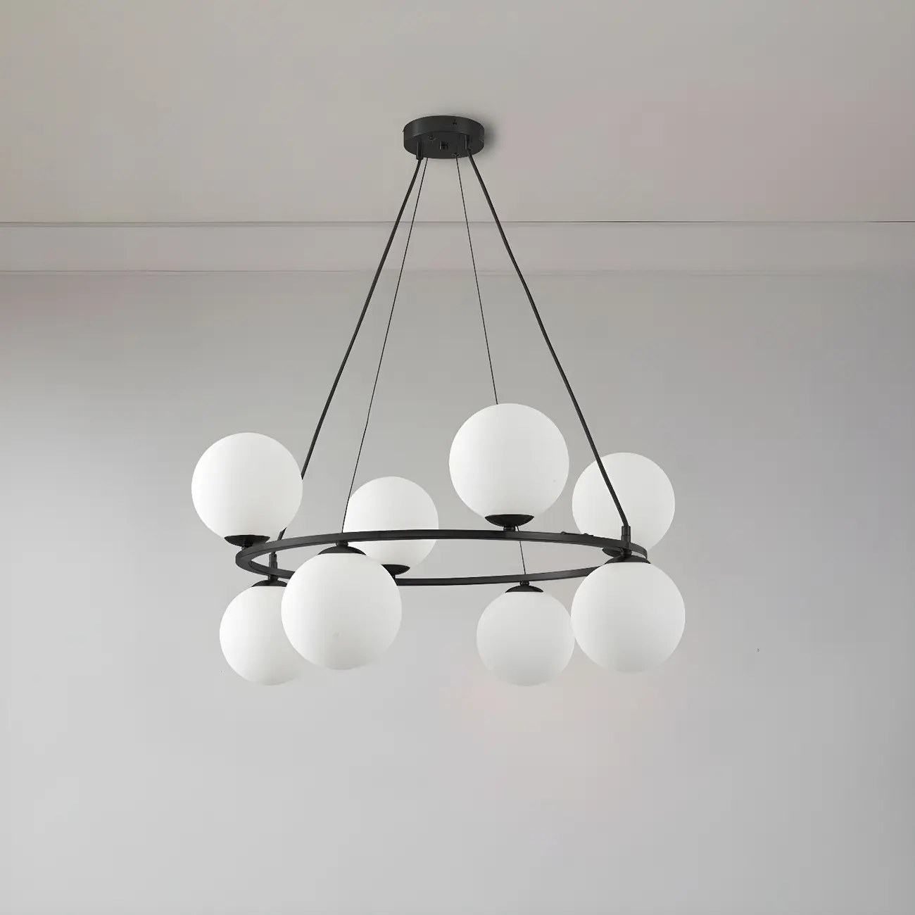 Adjustable 2 Tiers Glass Globe Chandelier for Living Room Image - 5 | homeyfad