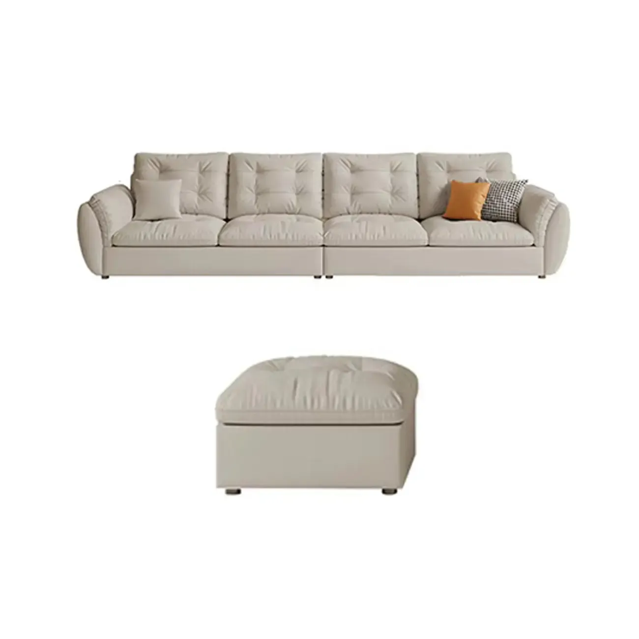 86.5" Upholstered Nappa Loveseat 3 Seater Sofa Image - 12