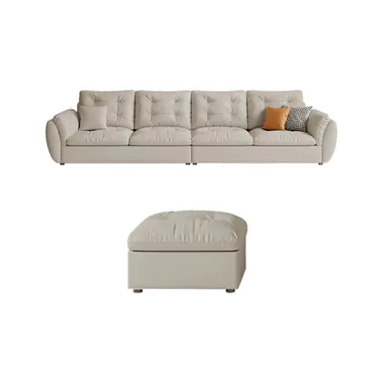 86.5" Upholstered Nappa Loveseat 3 Seater Sofa  Image - 12