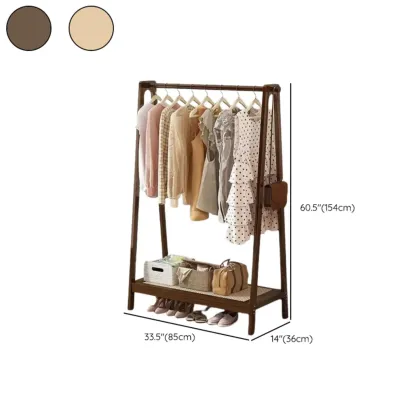 Modern Bamboo Coat Rack with Storage & Shelf Image - 29