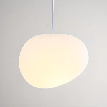 Designer Cream Resin Pebble Pendant Lamp for Dining Room. Image - 9