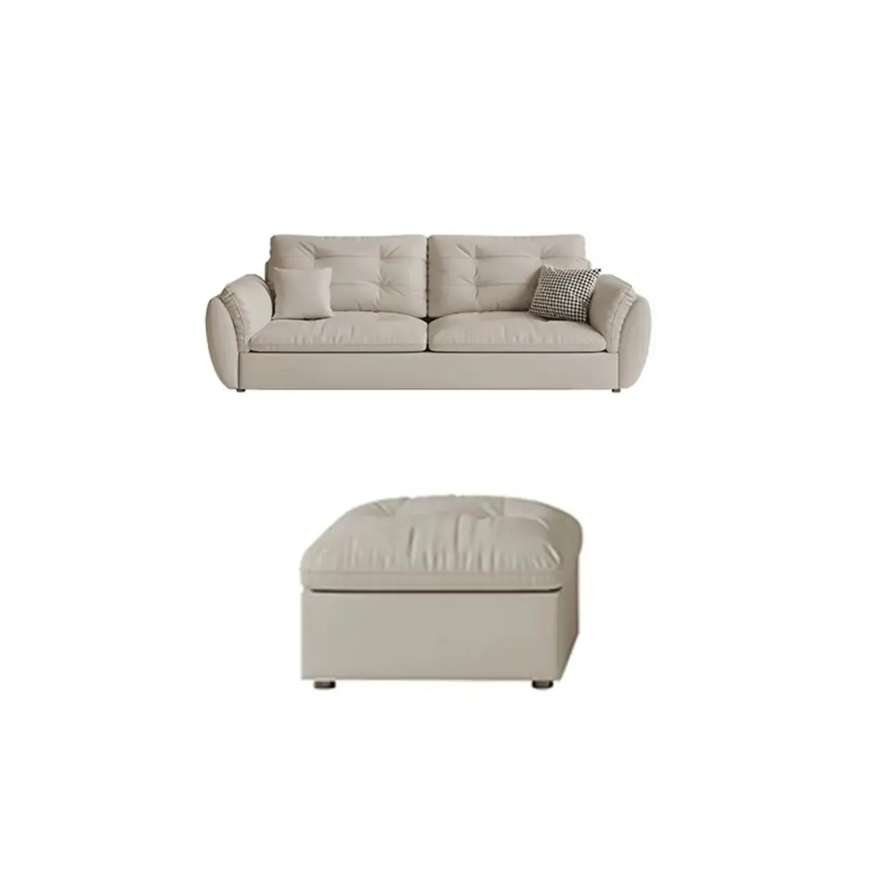 86.5" Upholstered Nappa Loveseat 3 Seater Sofa Image - 14