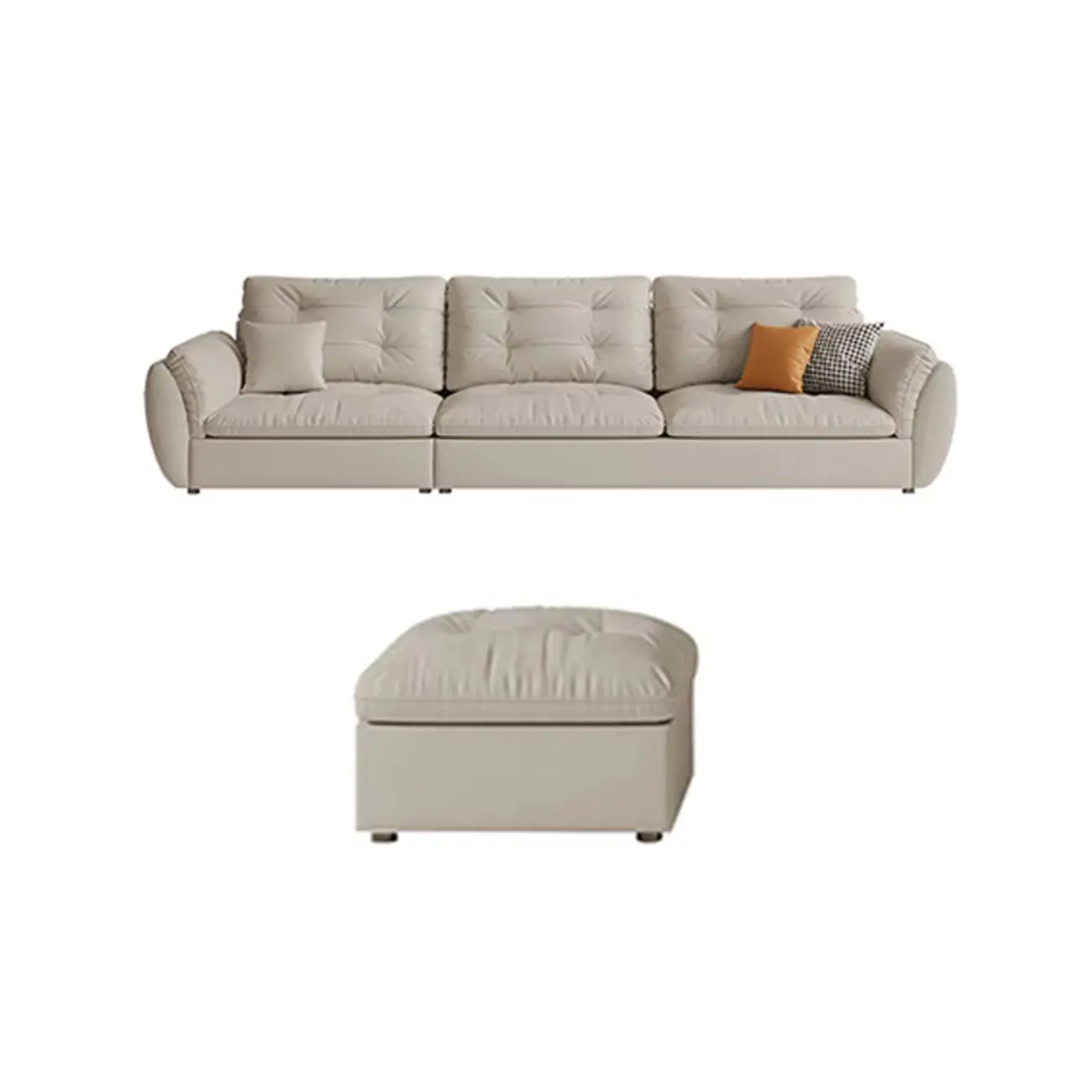 86.5" Upholstered Nappa Loveseat 3 Seater Sofa  Image - 17 | homeyfad