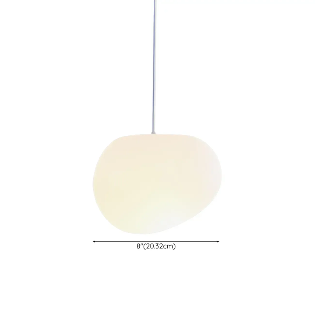Designer Cream Resin Pebble Pendant Lamp for Dining Room. #size