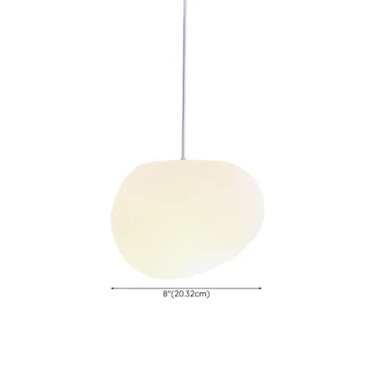 Designer Cream Resin Pebble Pendant Lamp for Dining Room. #size