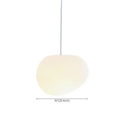 Designer Cream Resin Pebble Pendant Lamp for Dining Room. Image - 14