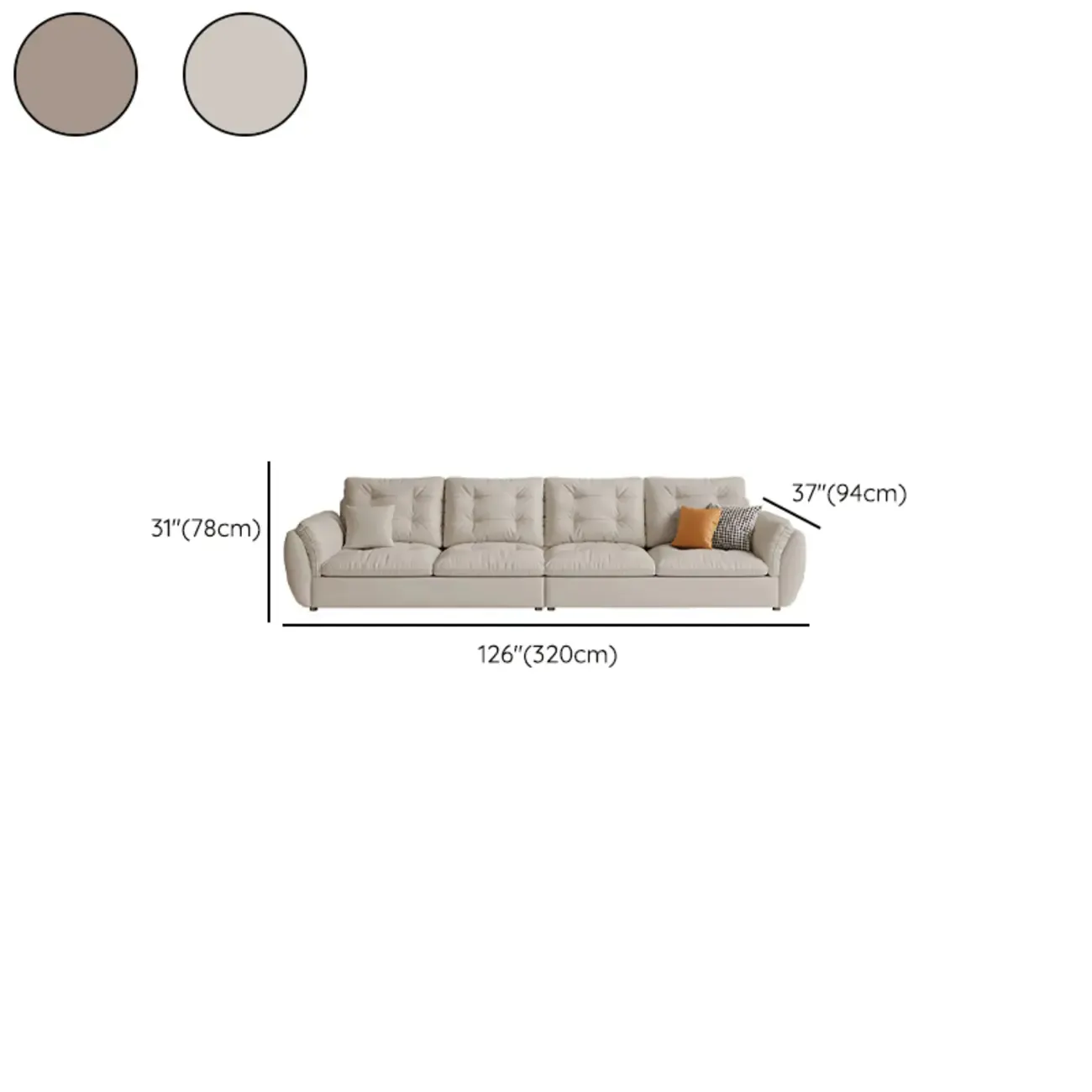 86.5" Upholstered Nappa Loveseat 3 Seater Sofa  Image - 20