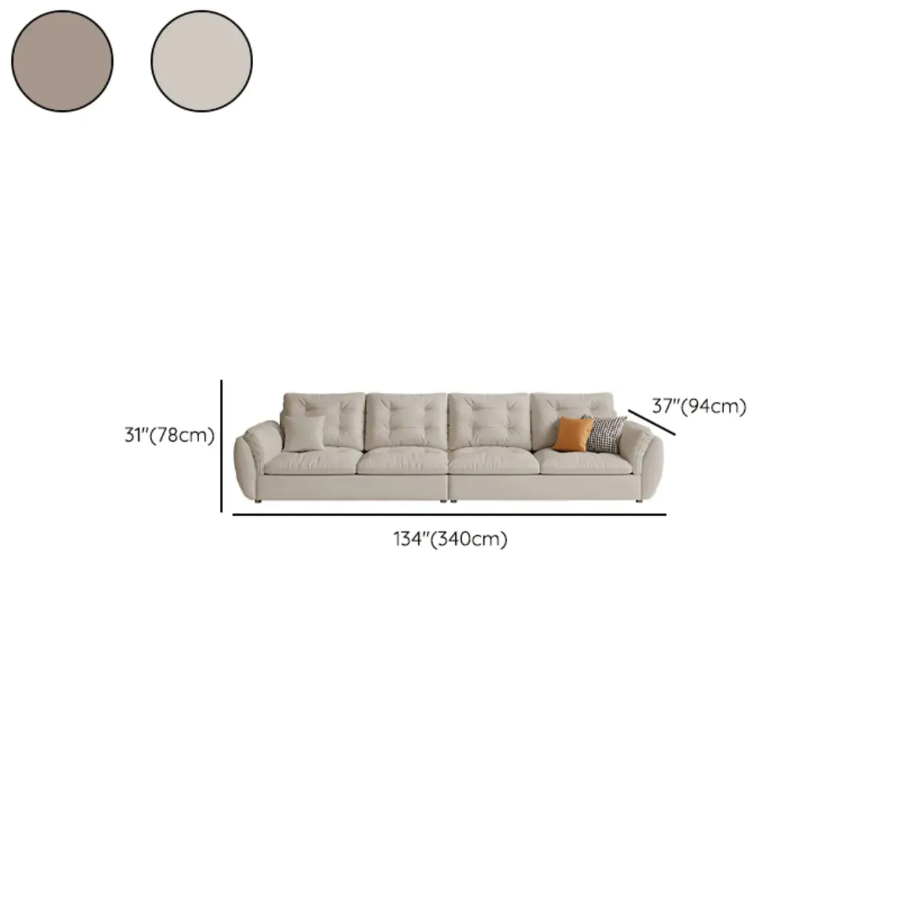 86.5" Upholstered Nappa Loveseat 3 Seater Sofa Image - 21
