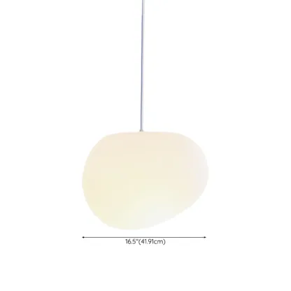 Designer Cream Resin Pebble Pendant Lamp for Dining Room. Image - 15
