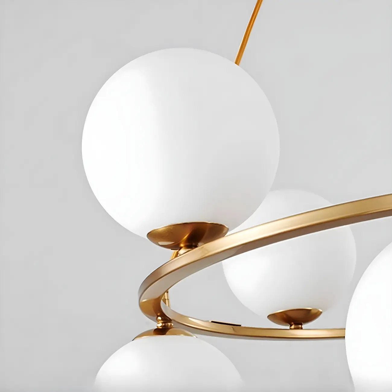 Adjustable 2 Tiers Glass Globe Chandelier for Living Room Image - 13 | homeyfad