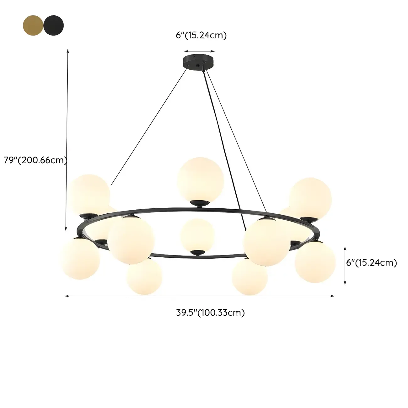 Adjustable 2 Tiers Glass Globe Chandelier for Living Room Image - 15