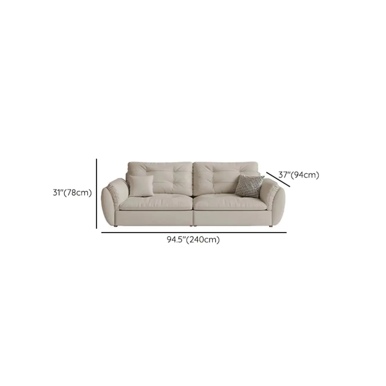 86.5" Upholstered Nappa Loveseat 3 Seater Sofa  Image - 25 | homeyfad
