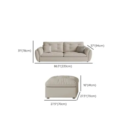 86.5" Upholstered Nappa Loveseat 3 Seater Sofa  Image - 26