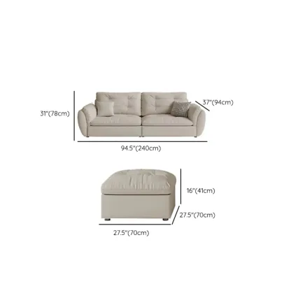 86.5" Upholstered Nappa Loveseat 3 Seater Sofa  Image - 27