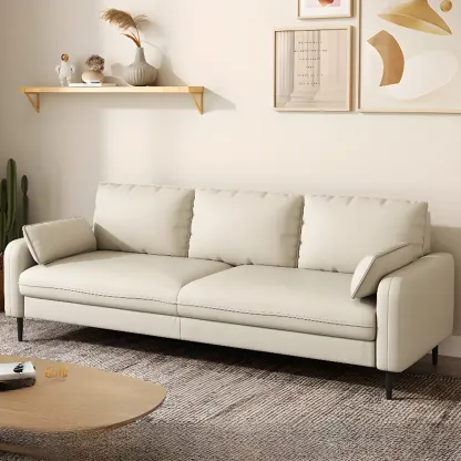 79" Modern Upholstered Sofa 3 Seater Comfy Cloud Couch with Pillows Image - 2