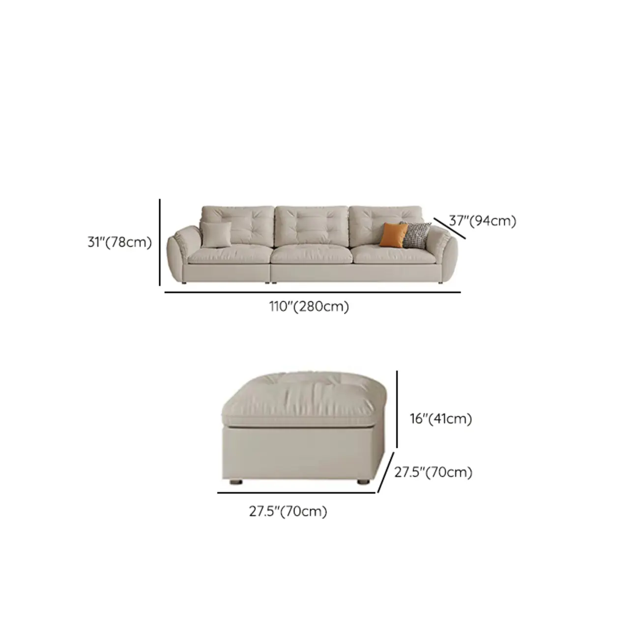 86.5" Upholstered Nappa Loveseat 3 Seater Sofa  Image - 28 | homeyfad