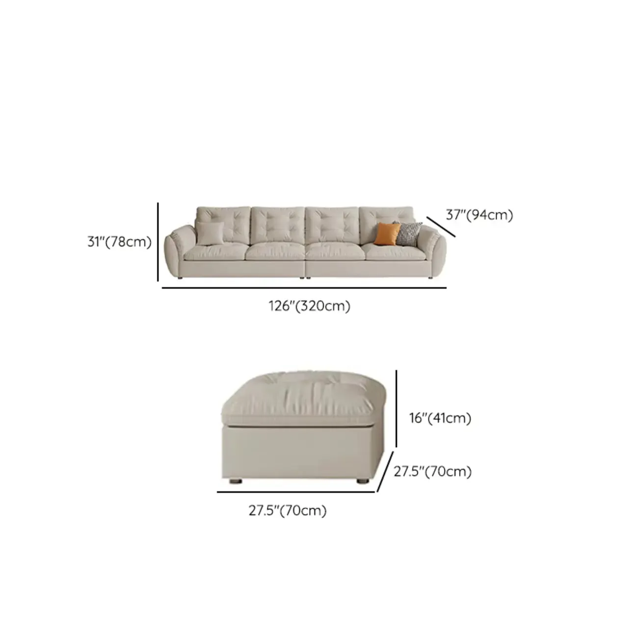 86.5" Upholstered Nappa Loveseat 3 Seater Sofa Image - 29