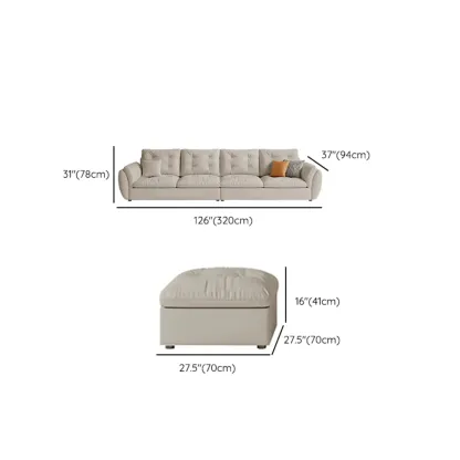 86.5" Upholstered Nappa Loveseat 3 Seater Sofa  Image - 29