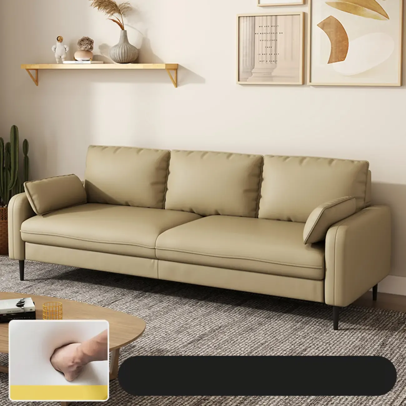 79" Modern Upholstered Sofa 3 Seater Comfy Cloud Couch with Pillows Image - 14