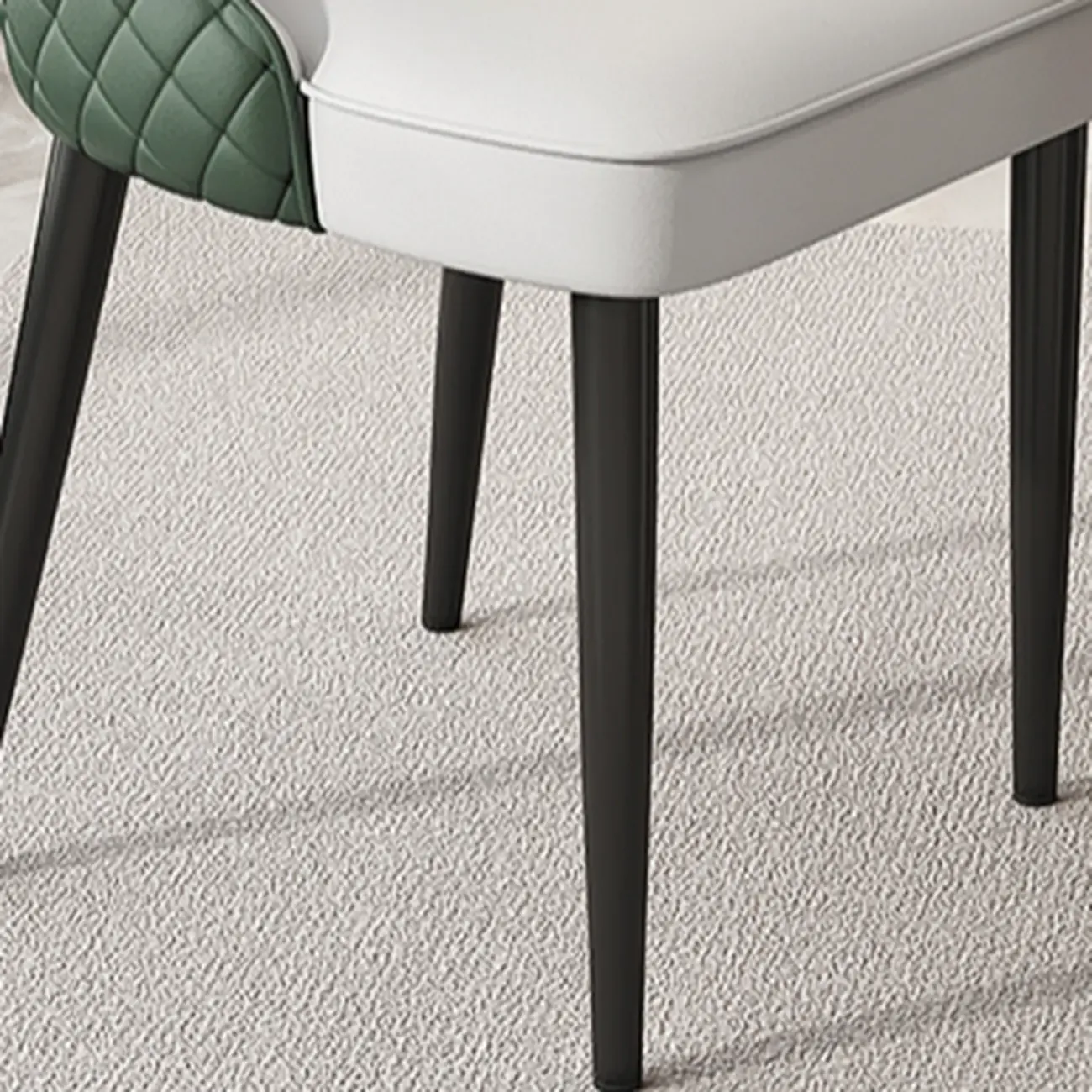 Faux Leather Dining Chair with High Back Sloped Arm Image - 5