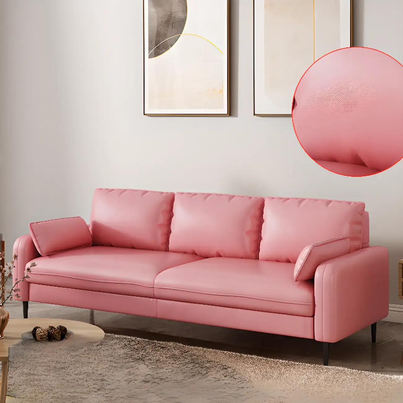 79" Modern Upholstered Sofa 3 Seater Comfy Cloud Couch with Pillows Image - 15