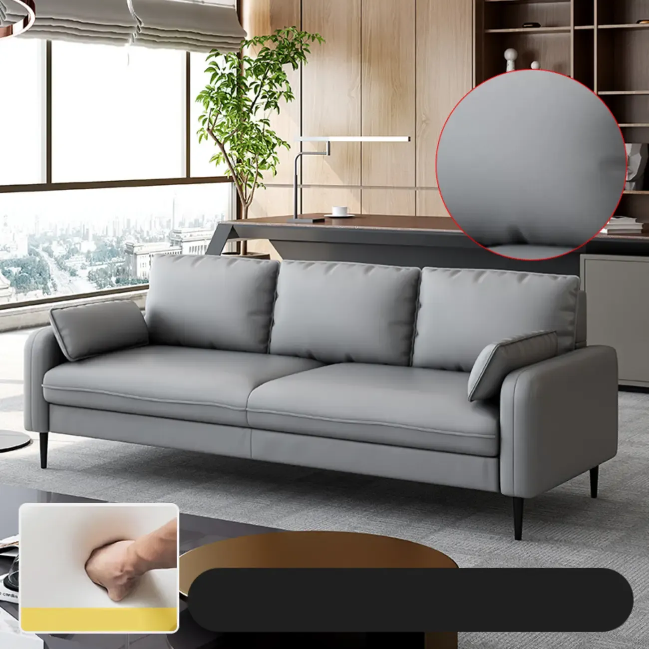79" Modern Upholstered Sofa 3 Seater Comfy Cloud Couch with Pillows Image - 16