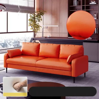 79" Modern Upholstered Sofa 3 Seater Comfy Cloud Couch with Pillows Image - 17