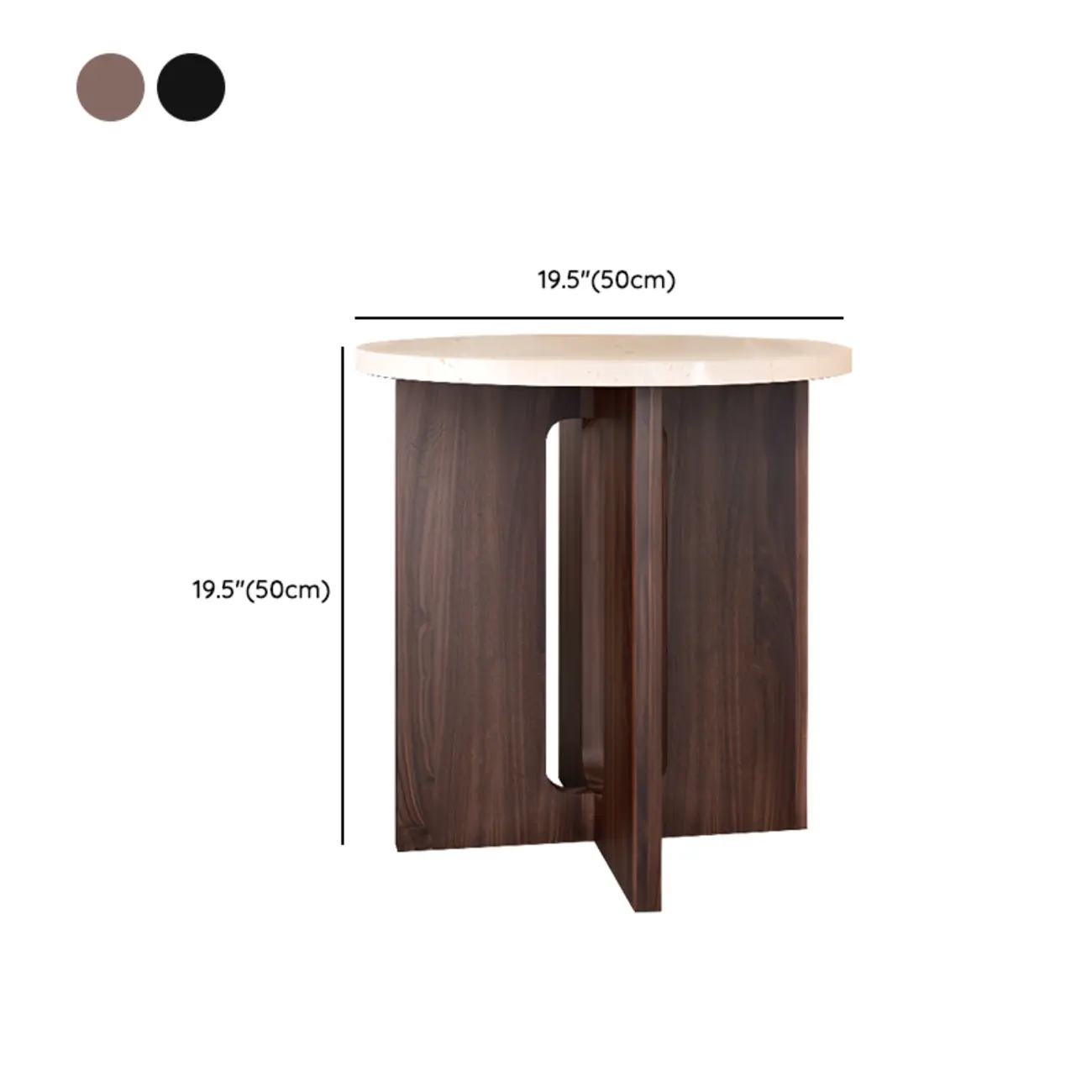 Minimalist Round Brown Wood End Table for Living Room #size | homeyfad