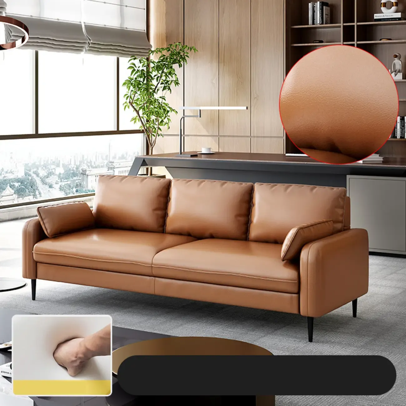 79" Modern Upholstered Sofa 3 Seater Comfy Cloud Couch with Pillows Image - 21