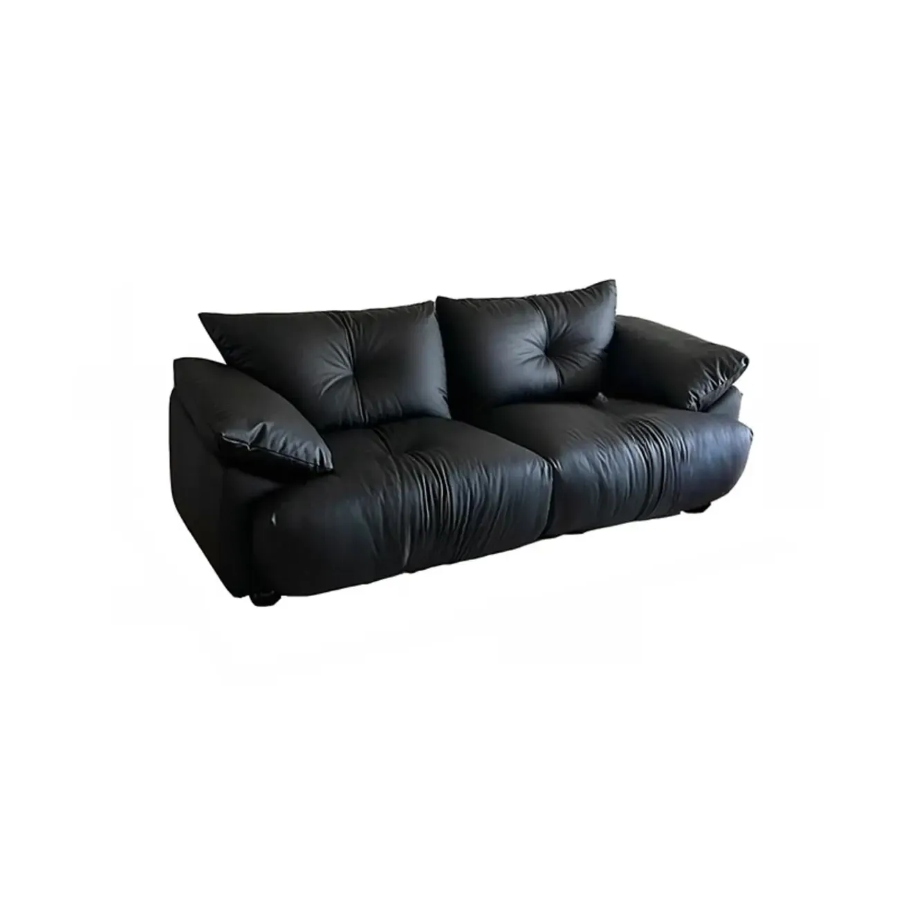 Single Multi-seat Parlor Sofa in Midnight Black with Concealed Support Image - 3
