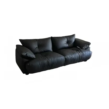 Single Multi-seat Parlor Sofa in Midnight Black with Concealed Support Image - 5